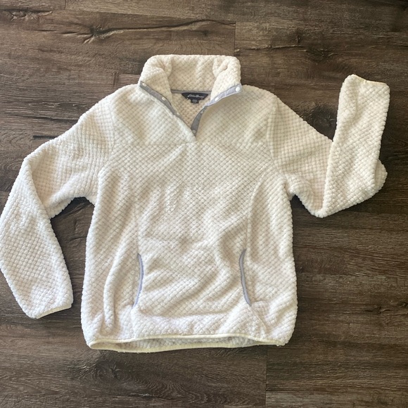 Eddie Bauer Sweaters - Eddie Bauer Ivory Sherpa Fleece 3/4 Zip